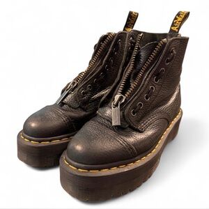 Dr. Martens Black Leather Zip-Up Boots